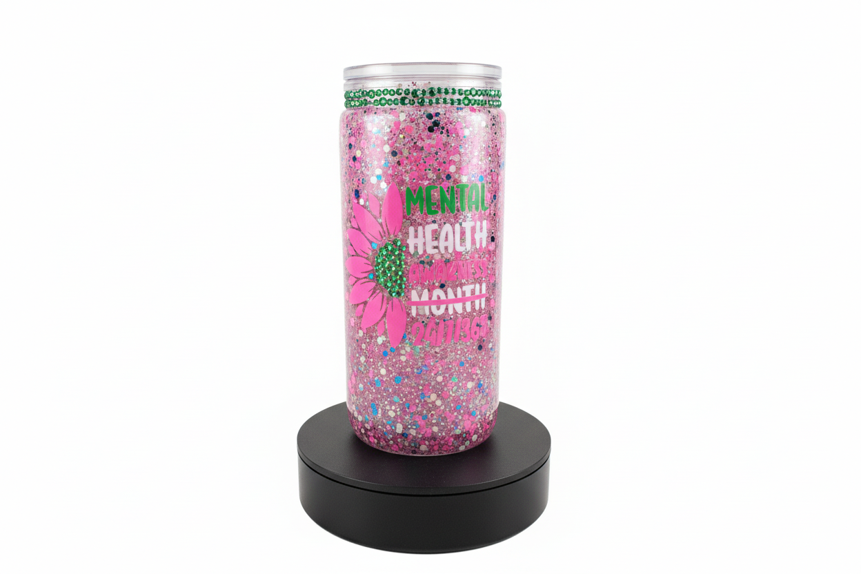 Mental Health Tumbler with White Background