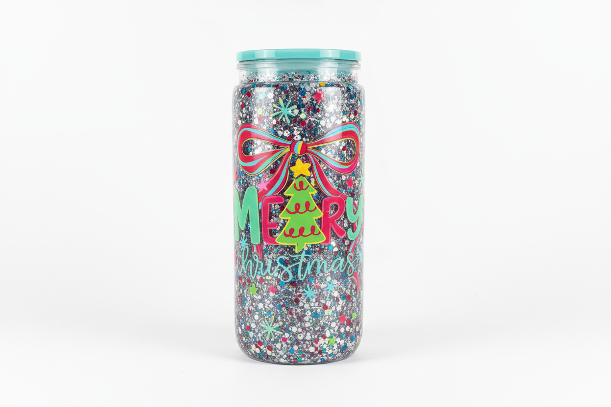 Merry Christmas Tumbler with White Background