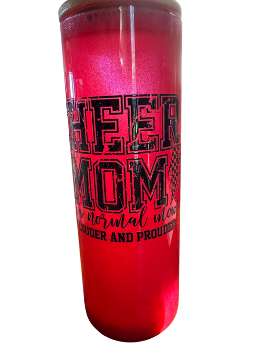 Pre-Made 25oz red shimmer Cheer Mom