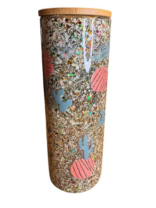 Premade 25oz glass Cacti tumbler