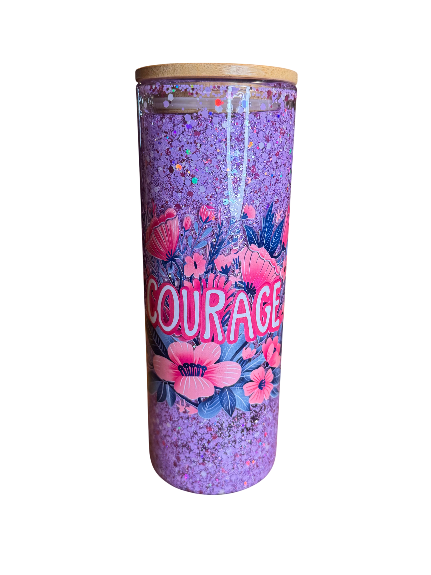 Premade 25oz glass Courage tumbler