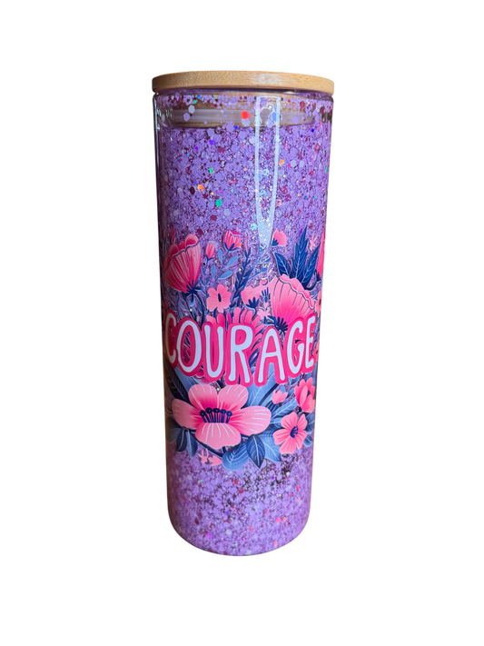 Premade 25oz glass Courage tumbler