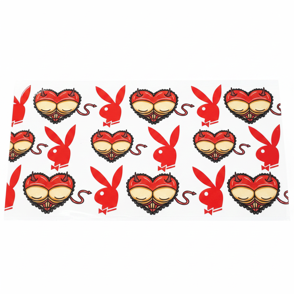 Playboy Bunny Booty Heart UVDTF Wrap - White Background