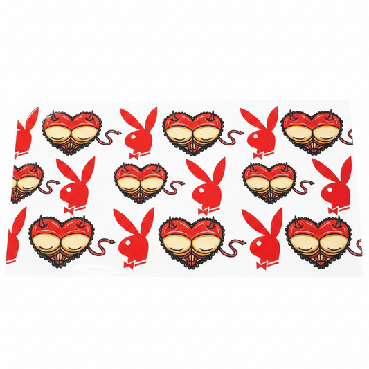Playboy Bunny Booty Heart UVDTF Wrap - White Background